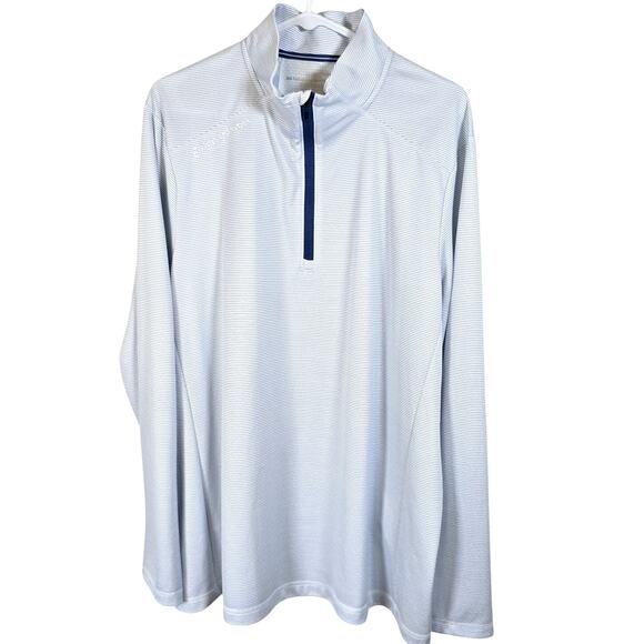 Vineyard Vines On The Go Sankaty Quarter Zip Pullover Men's XL Blue Stripe Golf - Picture 1 of 7